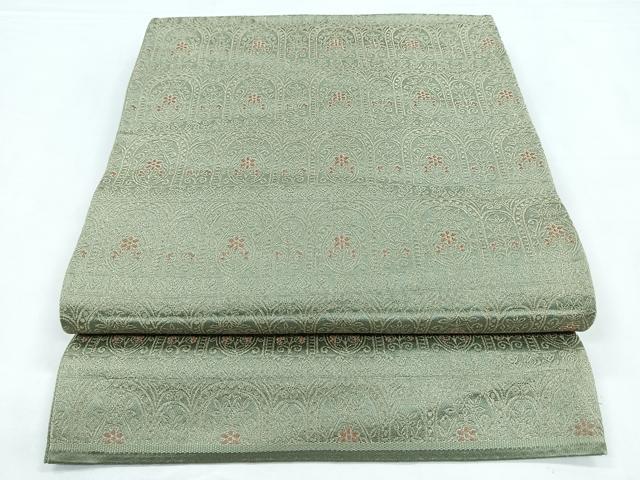 平和屋着物◎六通柄京袋帯 横段更紗花文 金糸 正絹 逸品 CABB1135nb
