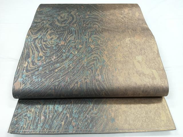 平和屋着物◎両面 六通柄袋帯 流水文 引箔 正絹 逸品 CABB1149nb
