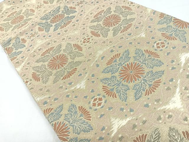 平和屋着物◎六通柄京袋帯 草花文 金糸 正絹 逸品 CABB1160nb