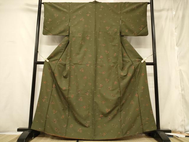 平和屋着物■小紋 更紗花文 洗える着物 CABB1211in