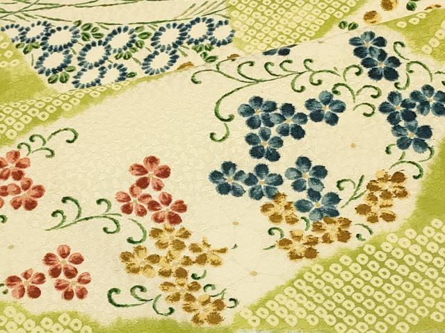 平和屋着物■上質な小紋 切嵌花文 正絹 逸品 CABB1335in