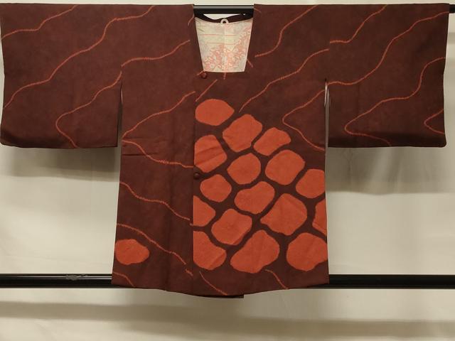 平和屋着物■道行コート 絞り 幾何学文様 正絹 逸品 CABB1531in