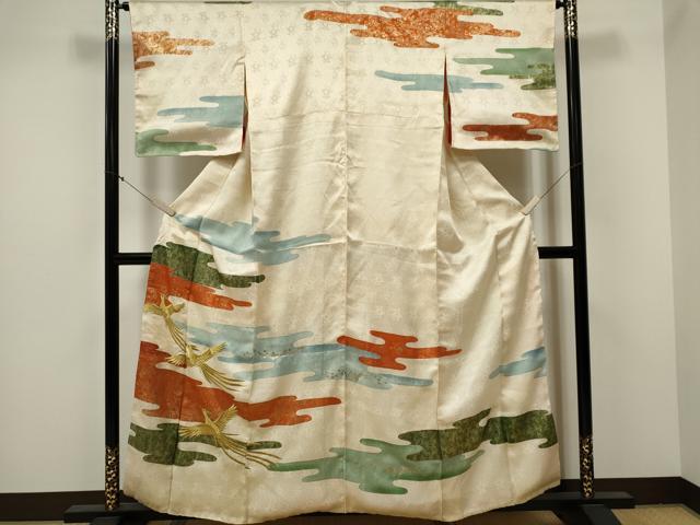 平和屋着物□訪問着 刺繍 鳳凰エ霞吉祥花文 金彩 正絹 逸品