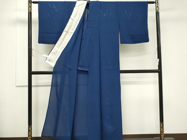 平和屋着物*夏物 色無地 絽 瑠璃紺色 正絹 逸品 CABB1721ou