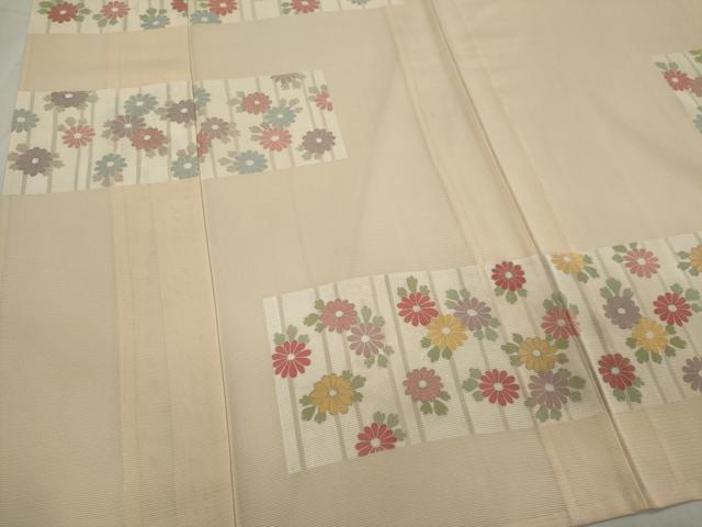 平和屋着物*夏物 訪問着 絽 刺繍 草花文 銀彩 正絹 逸品 CABB1731ou
