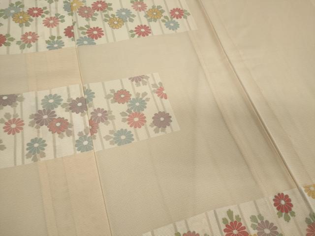 平和屋着物*夏物 訪問着 絽 刺繍 草花文 銀彩 正絹 逸品 CABB1731ou