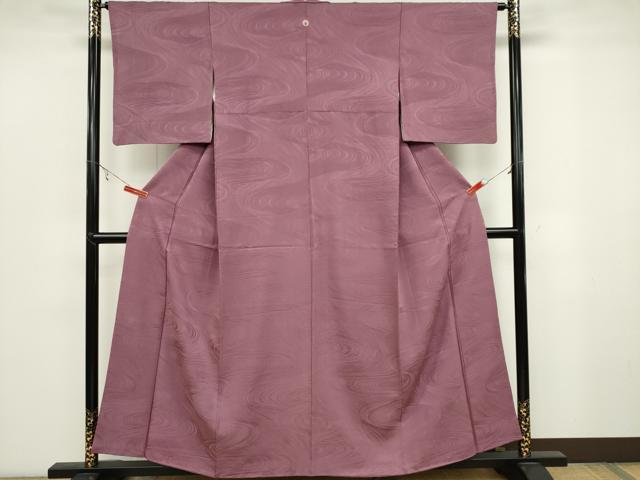 平和屋着物■上質な色無地 流水地紋 京紫色 正絹 逸品 CABB1788ou