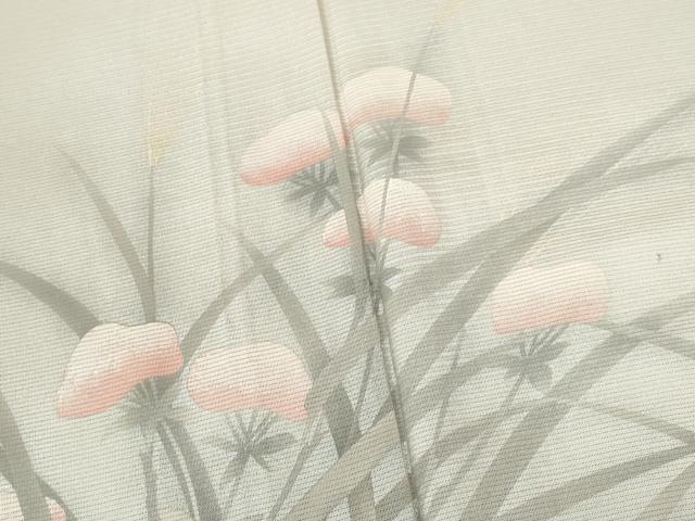 平和屋着物*夏物 訪問着 絽 草花文 暈し染め 金銀彩 正絹 逸品 CABB2159ze