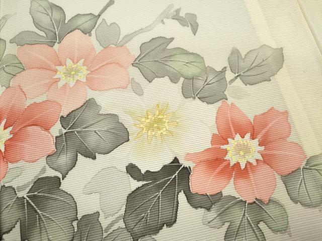 平和屋着物*夏物 訪問着 絽 手描き 枝花文 暈し染め 正絹 逸品 CABB2161ze