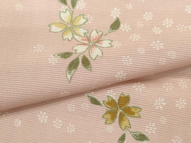 平和屋着物*夏物 小紋 絽 草花文 金彩 洗える着物 CABB2163ze
