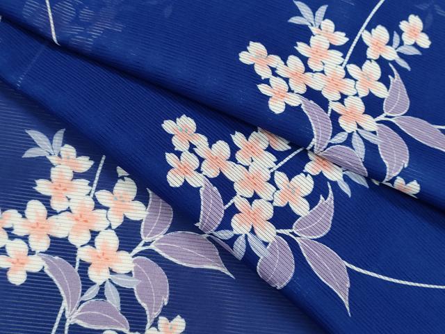 平和屋着物＊夏物　小紋　絽　エ霞草花文　洗える着物　AABB8681st 平和屋着物＊夏物 小紋 絽 エ霞草花文 洗える着物 AABB8681stの通販 by
