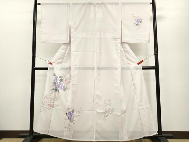 平和屋着物＊夏物 訪問着 絽 枝花文 洗える着物 CABB2218ze