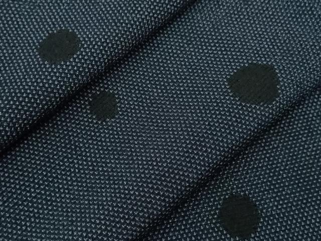 平和屋着物▽本塩沢 単衣 丸文 正絹 逸品 CABB2225ze