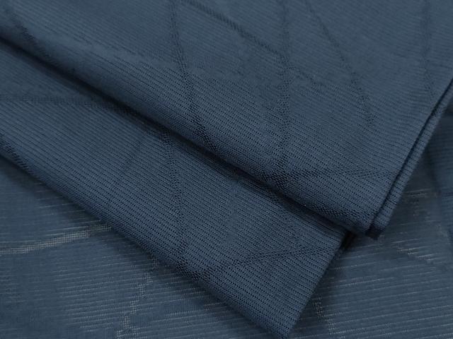 平和屋着物*夏物 色無地 芝草紋紗 留紺色 正絹 逸品 CABB2292ze