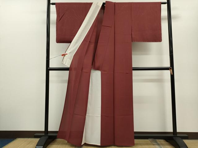 平和屋着物*夏物 色無地 絽 蘇芳色 正絹 逸品 未使用 CABB2294ze
