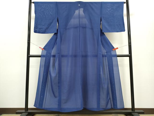 平和屋着物*夏物 色無地 絽 瑠璃紺色 正絹 逸品 CABB2299ze