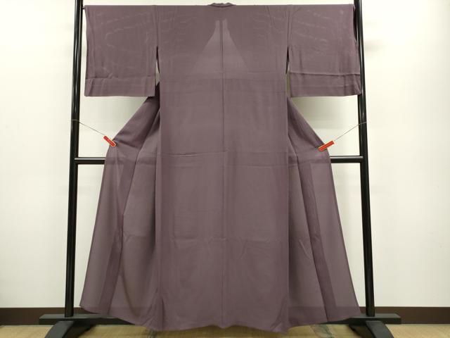 平和屋着物*夏物 色無地 縦絽 滅紫色 正絹 逸品 CABB2322ze
