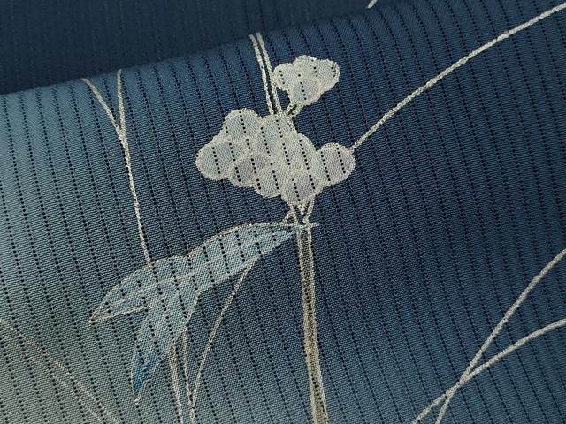 平和屋着物*夏物 訪問着 縦絽 草花文 暈し染め 金銀彩 正絹 逸品 CABB2389ze