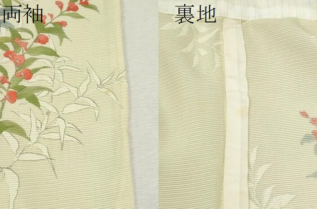 平和屋着物*夏物 小紋 絽 枝花文 正絹 逸品 CABB2392ze