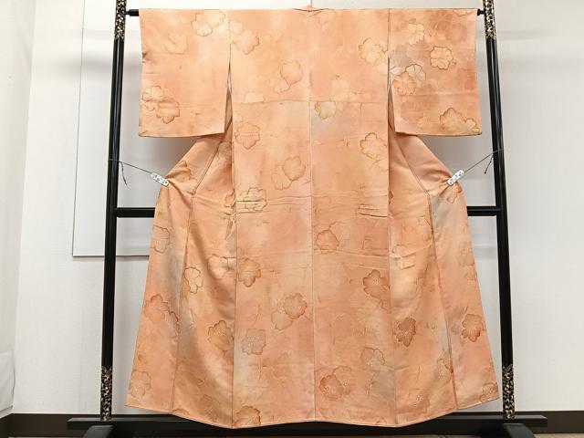 平和屋着物■上質な小紋 地紋お越し 舞花文 暈し染め 正絹 逸品 CABB2491xi