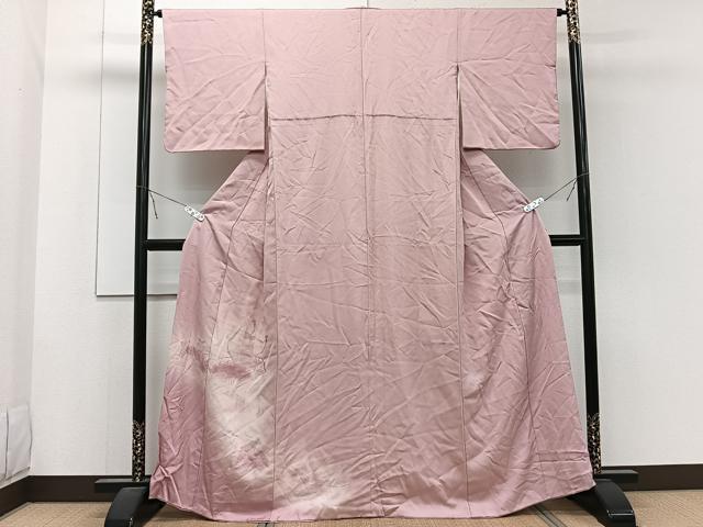 平和屋着物■色留訪問着 刺繍 檜扇花文 暈し染め 正絹 逸品 CABB2509xi