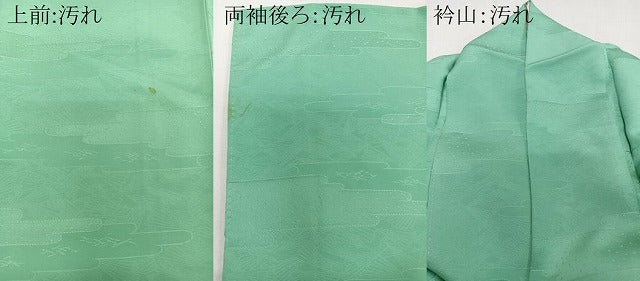 平和屋着物■上質な色無地 絵霞地紋 若竹色 正絹 逸品 CABB2512xi