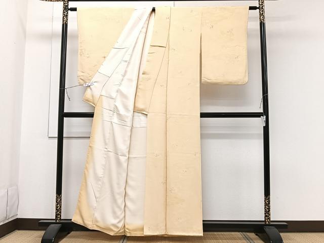 平和屋着物■上質な小紋 地紋お越し 舞花文 正絹 逸品 CABB2588xi