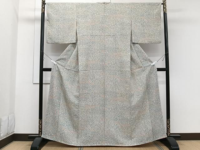 平和屋着物■上質な小紋 抽象花文 正絹 逸品 CABB2611xi