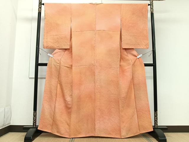 平和屋着物■上質な小紋 霞文 青海波地紋 暈し染め 正絹 逸品 CABB2626xi