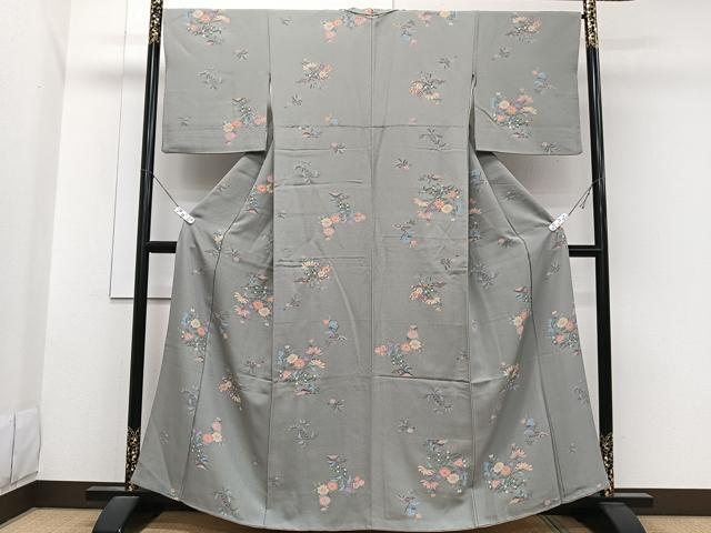 平和屋着物■上質な小紋 吉祥花文 金彩 正絹 逸品 CABB2638xi