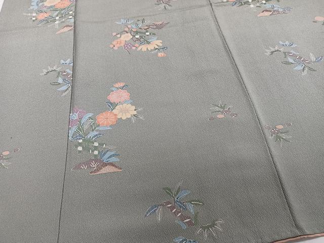 平和屋着物■上質な小紋 吉祥花文 金彩 正絹 逸品 CABB2638xi