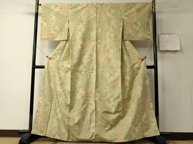 平和屋着物■上質な紬 吉祥草花文 正絹 逸品 CABB3222oy