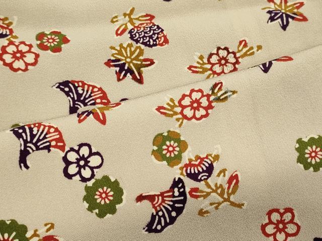 平和屋着物■上質な小紋 型染め 舞花文 正絹 逸品 CABB3243oy