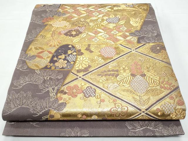 平和屋着物◎六通柄袋帯 唐織 小袖風薫 金糸 引箔 正絹 逸品 CABB3671fb
