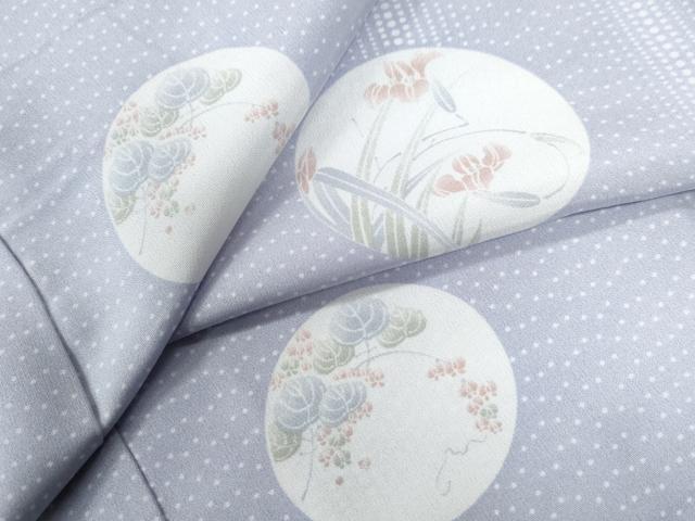 平和屋着物●長襦袢 無双仕立て 草花丸文 半衿刺繍 正絹 逸品 未使用 CABB4004yc