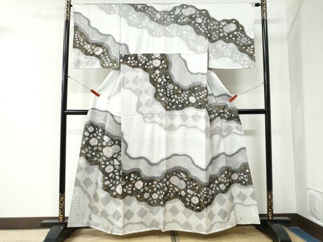 平和屋着物●訪問着　辻が花　絞り　金彩　正絹　逸品　CABB4025yc 平和屋着物○訪問着 辻が花 絞り 金彩 正絹 逸品 CABB4025yc