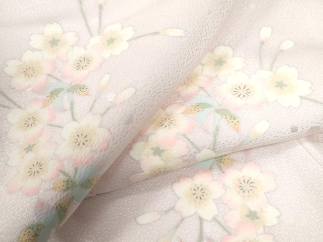 平和屋着物○長襦袢 袷 手毬舞桜文 さが美扱い 正絹 逸品 DAAZ7290ud｜