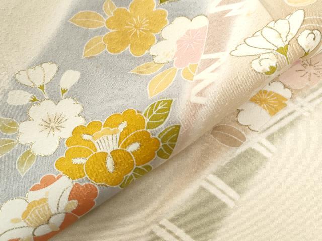 平和屋着物●創業460年・千總 訪問着 駒刺繍 鬘帯吉祥草花文 暈し染め 金彩 ますいわ屋扱い ロング丈 正絹 逸品 CABB4083yc
