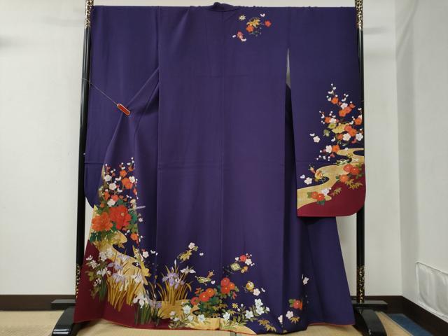 平和屋着物○豪華振袖 横笛吉祥牡丹花文 ラメ糸 金彩 正絹 逸品