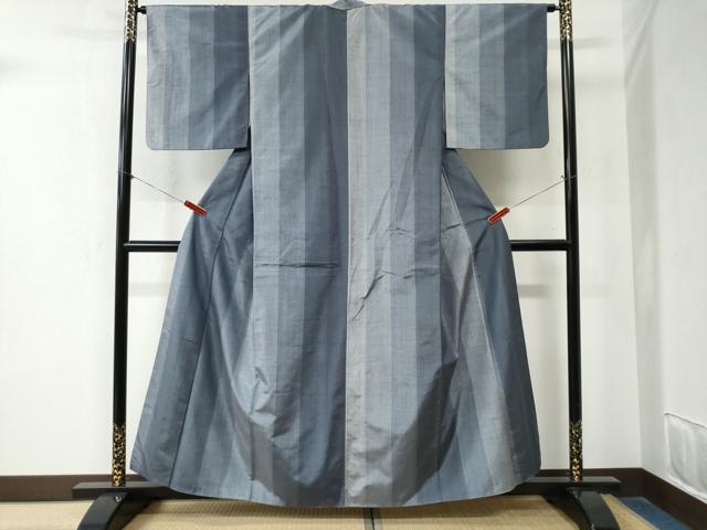 平和屋着物●上質な紬 縞 正絹 逸品 CABB4104yc