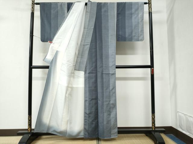 平和屋着物●上質な紬 縞 正絹 逸品 CABB4104yc