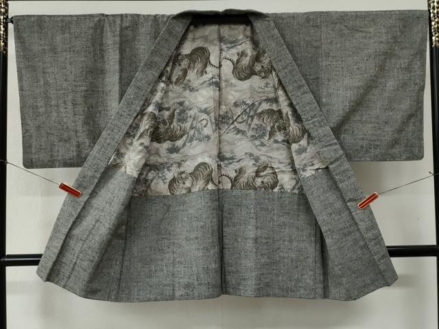平和屋着物●男性 紬 アンサンブル 霞文 正絹 逸品 CABB4357yc