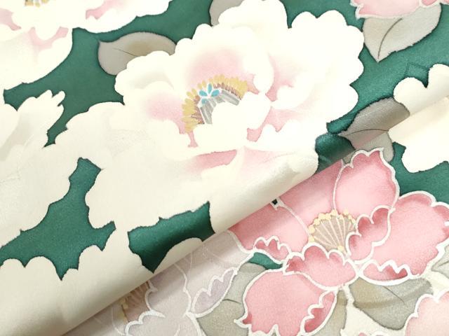 平和屋着物●豪華振袖 雲取り草花文 銀彩 正絹 逸品 CABB4362yc
