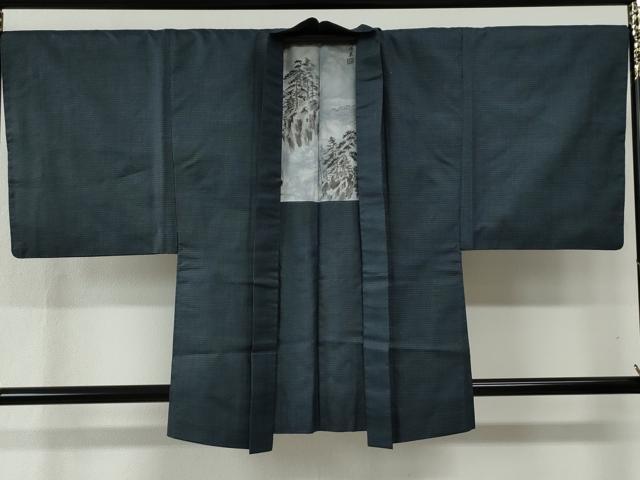 平和屋着物●男性 紬 アンサンブル 100亀甲 正絹 逸品 未使用 CABB4372yc