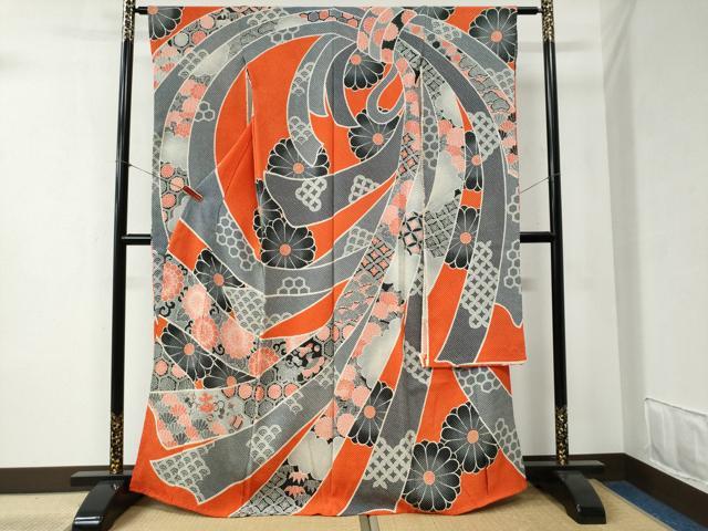 平和屋着物●名門 藤娘きぬたや・総絞り 振袖 束ね熨斗吉祥花文 仮絵羽 逸品 未使用 CABB4375yc