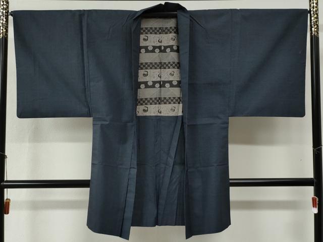平和屋着物●男性 本場大島紬 アンサンブル 格子 正絹 逸品 CABB4386yc