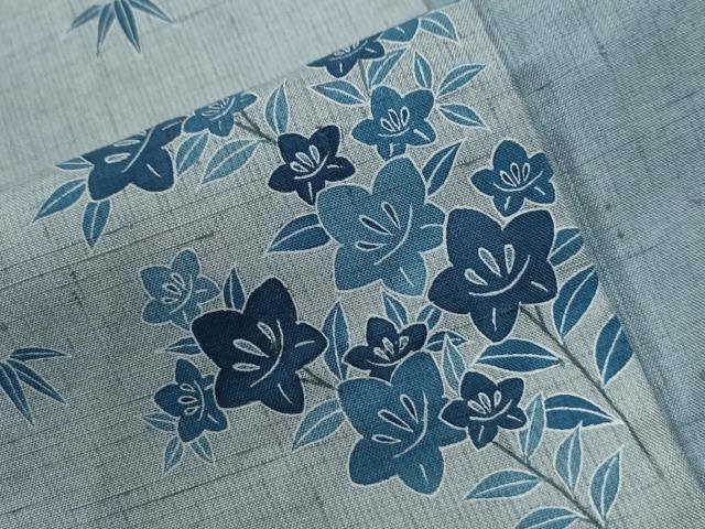 平和屋着物●人間国宝 五代 田畑喜八 訪問着 紬地 刺繍 竜田川文箱花文 正絹 逸品 CABB4442yc