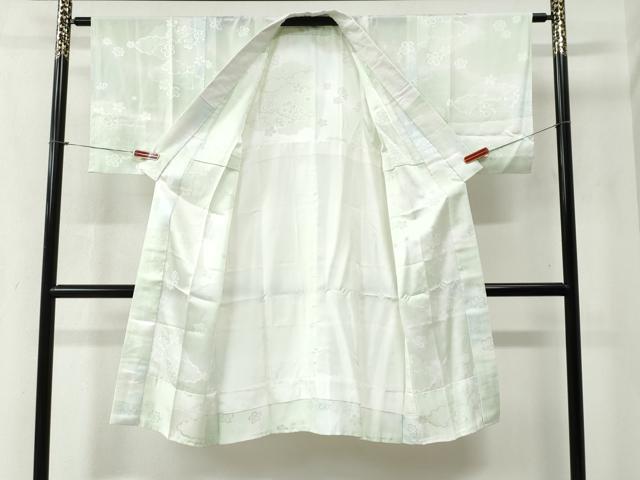 平和屋着物●長襦袢 無双仕立て 雲取り舞花地紋 暈し染め 正絹 逸品 未使用 CABB4454yc