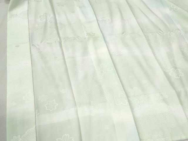 平和屋着物●長襦袢 無双仕立て 雲取り舞花地紋 暈し染め 正絹 逸品 未使用 CABB4454yc