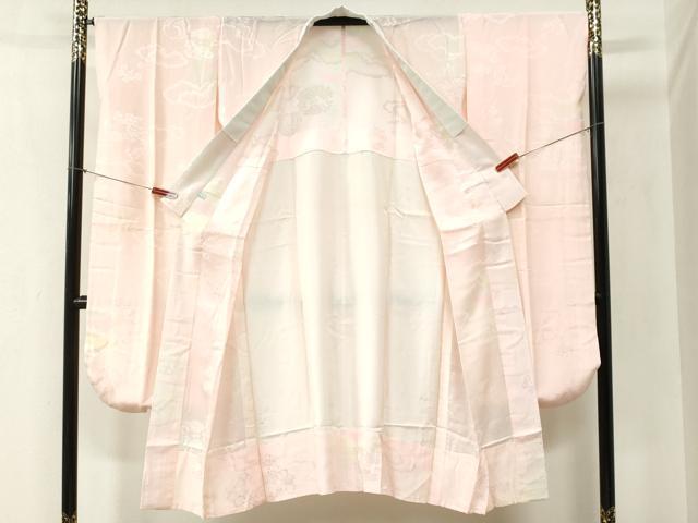 平和屋着物●豪華振袖・長襦袢・袋帯・重ね衿・帯締め・帯揚げセット 跳兎舞桜文 暈し染め 金彩 鈴乃屋扱い 正絹 逸品 CABB4466yc